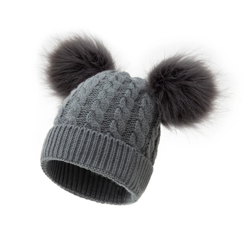 

Baby Pompom Hat Winter Knitted Boys Girls Hat Warm Children Infant Beanie Cap