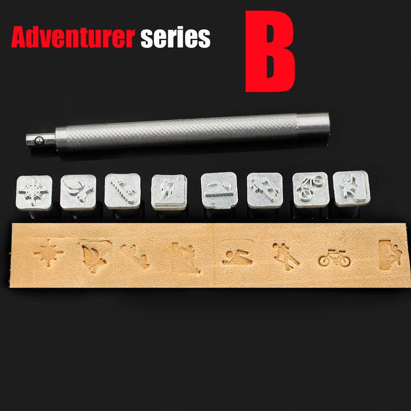 Adventurer series 32 стиля металла кожа резьба инструмент печати Сделай сам вручную для кожи ремесло штампы художественный узор кожа штамповки Инструменты для печати - Цвет: Adventurer series