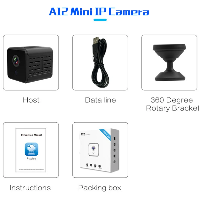 A12 IP CAMERA A11 A12 A10 1080P HD Wifi ip-камера ночного видения безопасности микро дома Смарт cctv детектор движения видео DVR мини видеокамера PK SQ23 - Цвет: A12 IP CAMERA