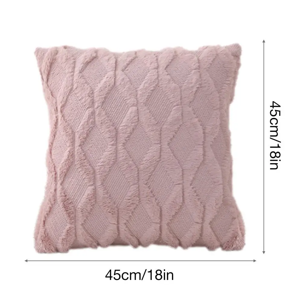 

45x45cm One Pair Square Wool Throw Plush Pillowcase Boho Style Cushion Throw Pillow Case Sofa Pillow Covers 2pcs/set