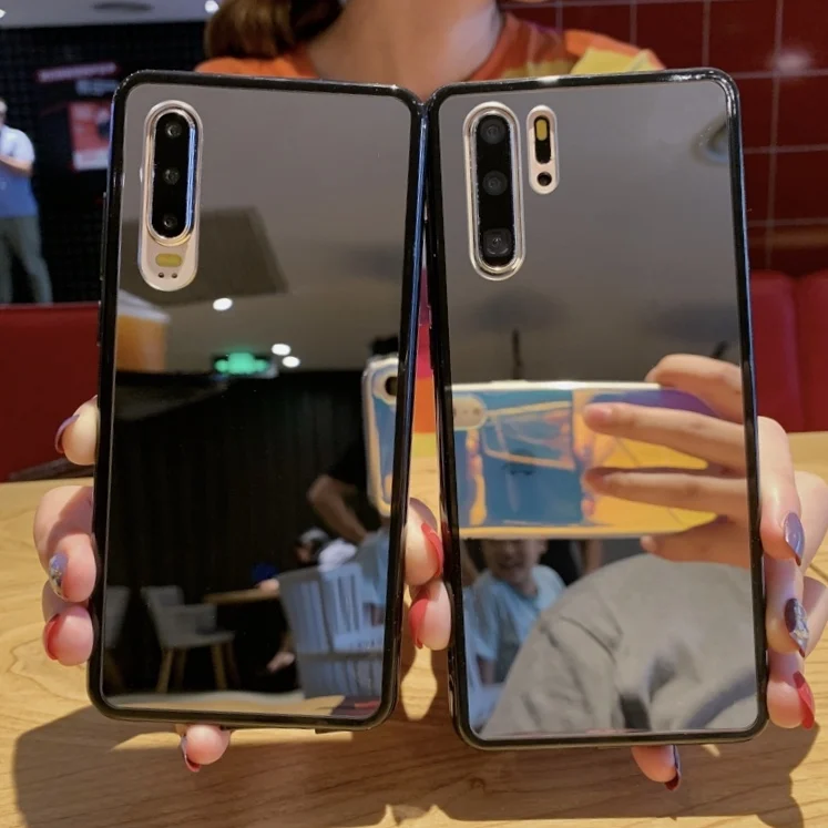 Блестящий черный зеркальный Мягкий силиконовый чехол из ТПУ с блестящим