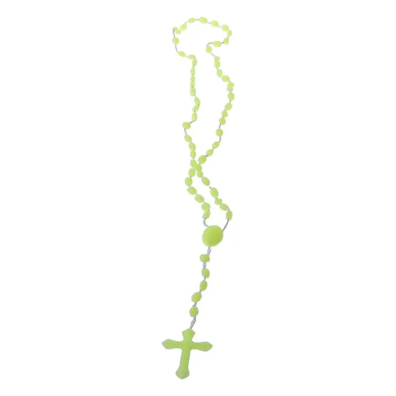 

Plastic Rosary Beads Luminous Necklace Catholicism Prayer Religious Jewelry