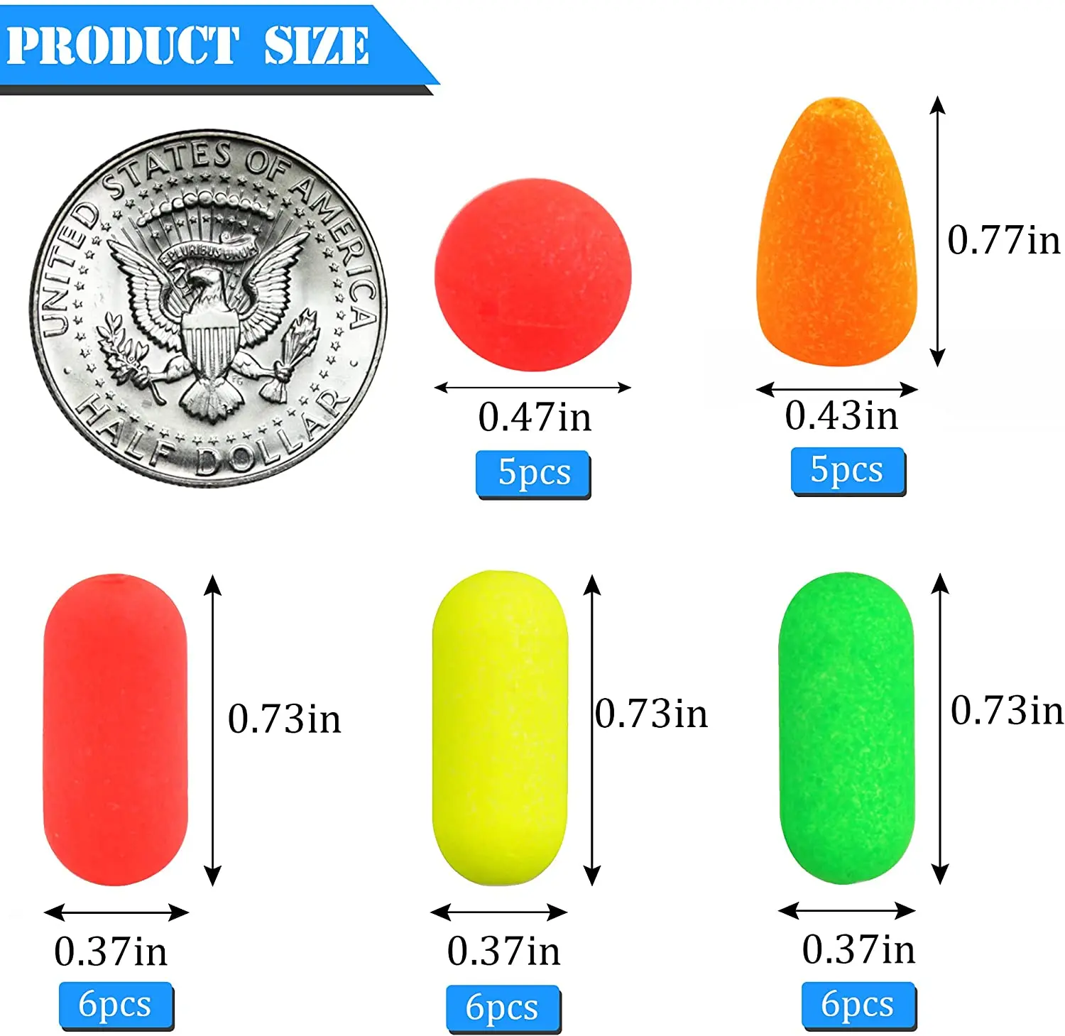 30PCS Fishing Rig Floats Foam Float Cigar Float Snell Floats Pompano Fishing Float for Surf Fishing Live Bait Rigs