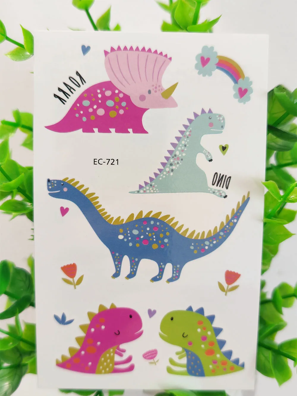 

Kids Temporary Tattoos Stickers Dinosaur Fake Tattoo Colorful Stegosaurus Waterproof Tatoo Hand Art Tatto for Boy Girl Children