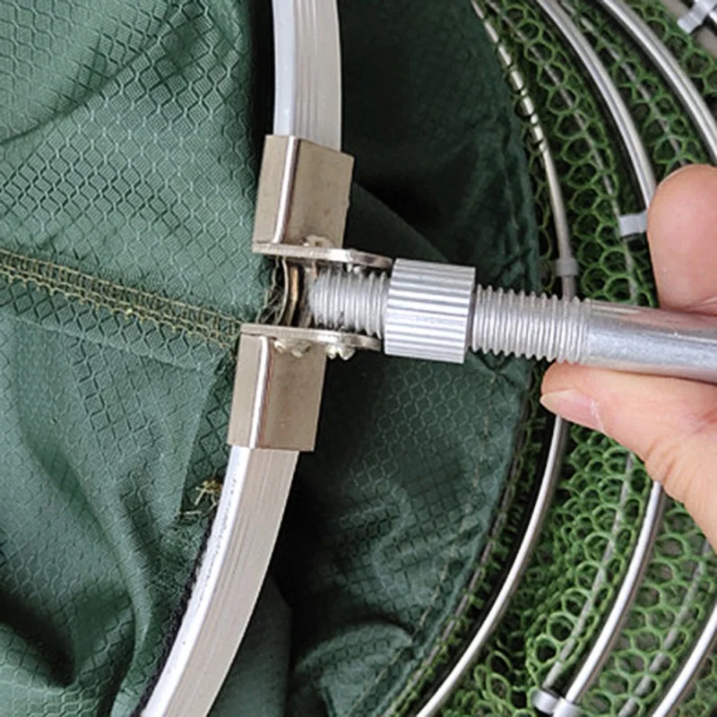 

1.5M/2M/2.5M fishing net Stainless Steel Rings 5 Layers Collapsible Fish Care Net Folding Fishing Net Cage With Storage Bag