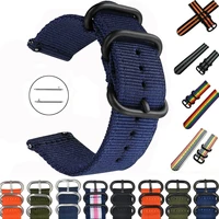 20mm 22mm strap for samsung watch galaxy 4346mmactive 2gear s3amazfit nylon nato watchband bracelet huawei gt22epro band