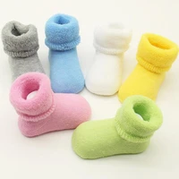 cute baby toddlers winter warm keeper soft socks elasticity cotton boots socks