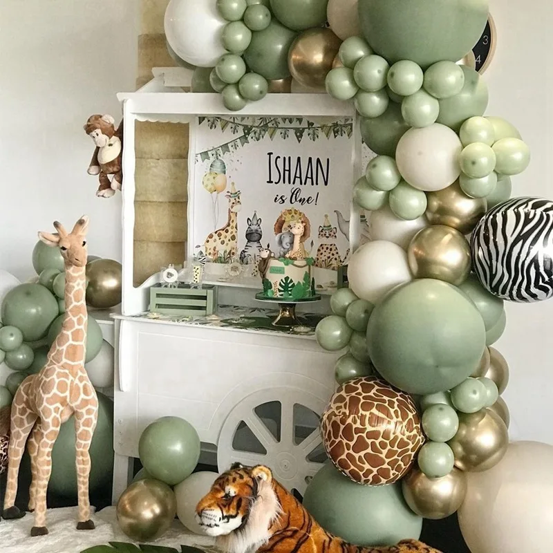 

Green Palm Leaf Balloons Green Ballons Tropical Hawaii Party Baloons Safari Party Balon Jungle Theme Animal Birthday Balloon