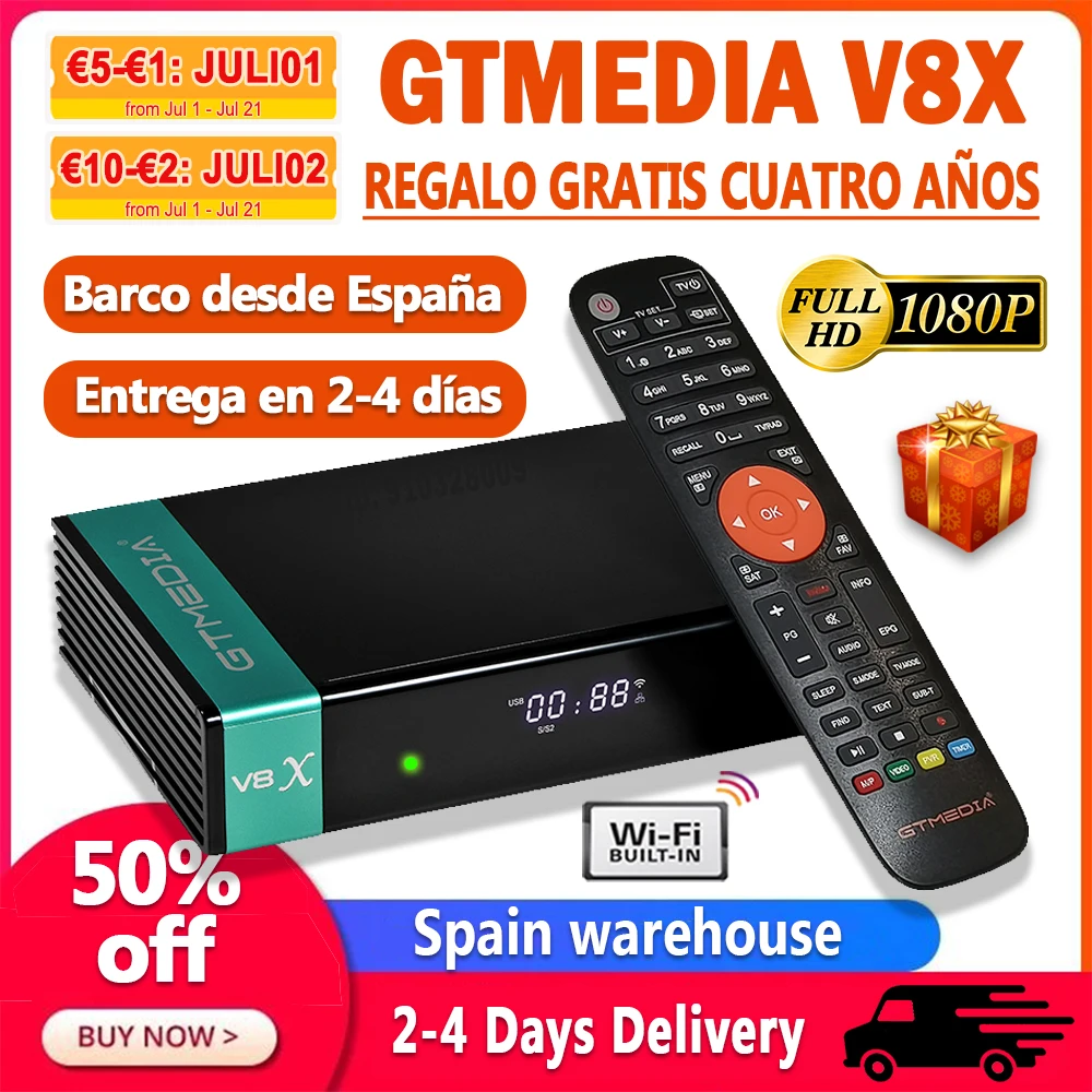 FTA 1080P Gtmedia v8X DVB S2 цифра спутниковый телевизионный ресивер обновление hd gtmedia v8