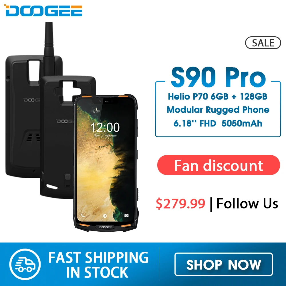 IP68 DOOGEE S90 Pro модульный прочный мобильный телефон Helio P70 Octa Core 6 ГБ 128 16 Мп + 8 Android 9 18