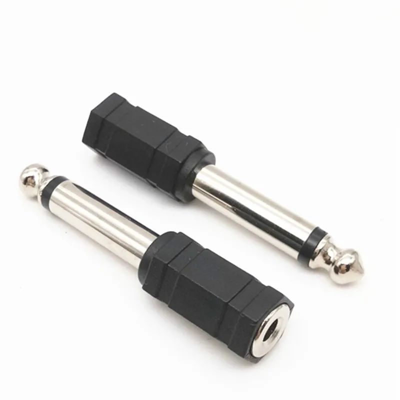

2pcs 6.5 Single Sound to 3.5 Female Earphone Adapter 6.35mm to 3.5mm Earphone Conversion Microphone Converter
