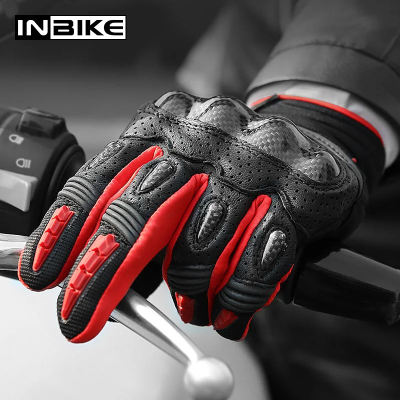 INBIKE Мотоциклетные Перчатки из углеродного волокна зимние Термические перчатки износостойкие гоночные защитные перчатки Экипировка MTB Мотоциклетные Перчатки