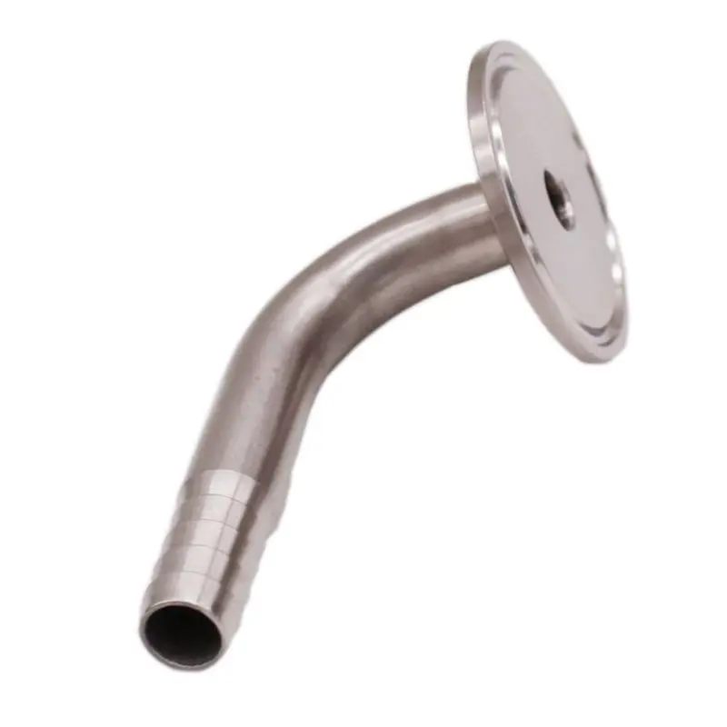1 5 &quotTri Clamp x 1/2" (12 7 мм) шланг Барб с 90 ° изгиб 50 мм OD санитарно 304 нержавеющая сталь