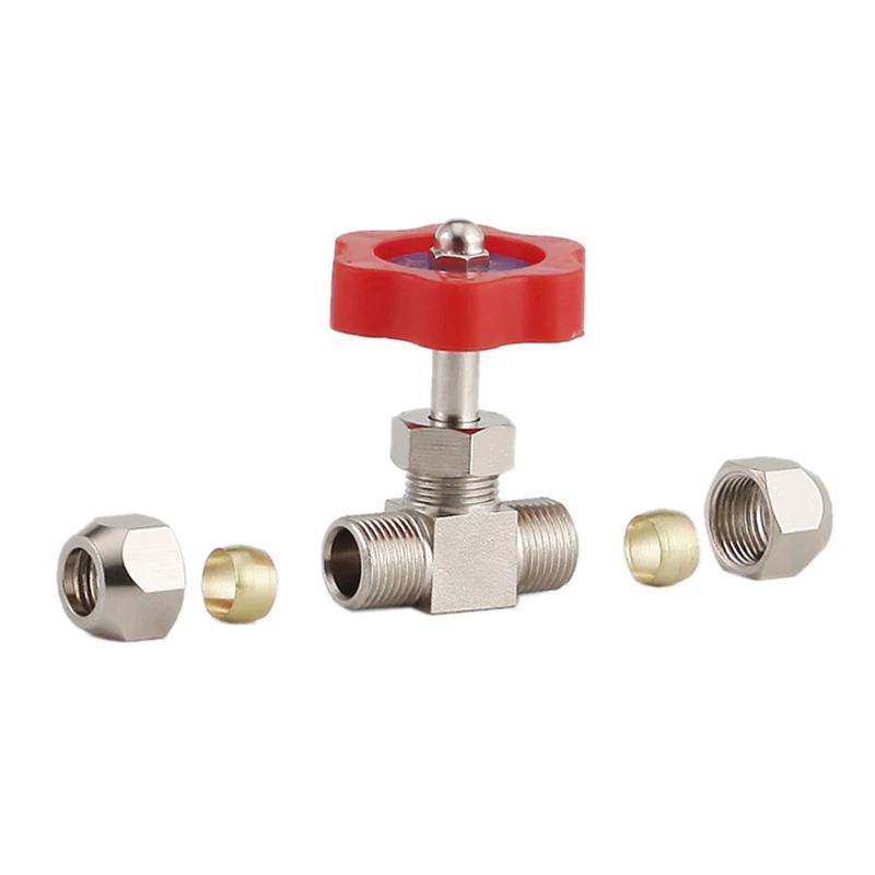 

10mm Durable Tube Nickel-Plated Brass Plug Needle Valve OD 1Pc