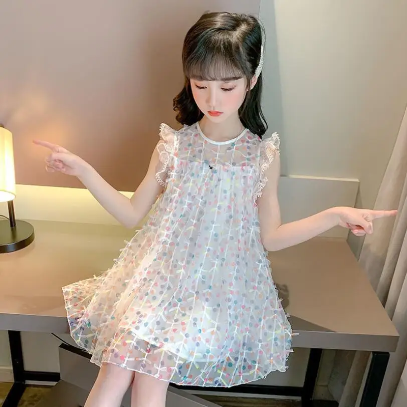 

Girls princess skirt net celebrity Korean fashion children's suspender dress