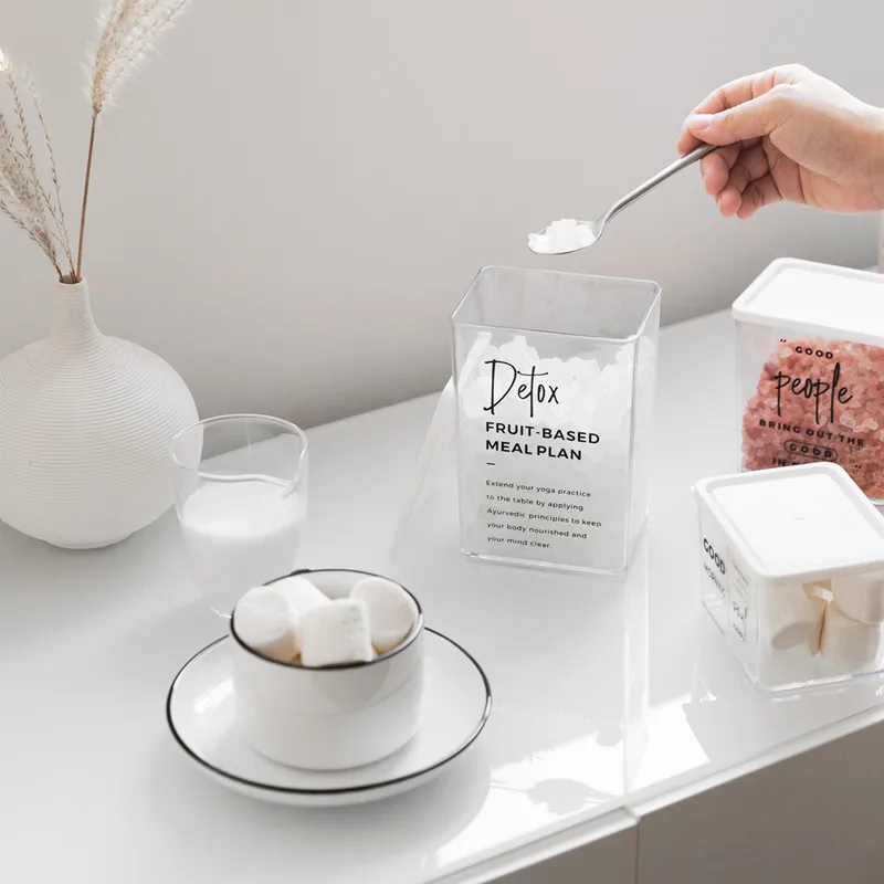 Пластиковый контейнер для хранения зерен пасты конфет приправ печенья|Бутылки и