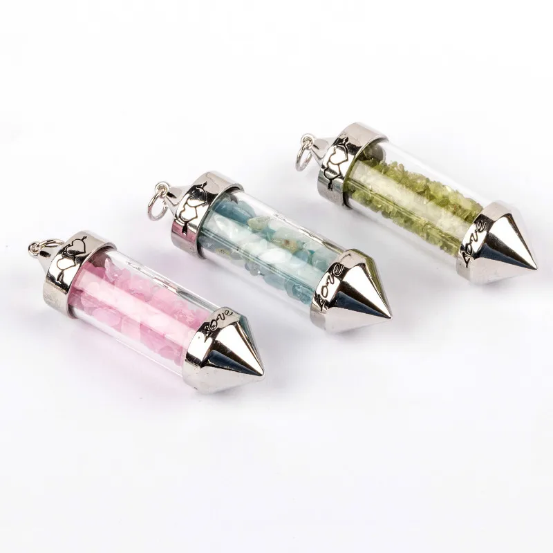 

Подвеска из натурального камня, Хрустальный гравий, бутылочка для желаний, прозрачные Подвески для изготовления ювелирных изделий «сделай ...