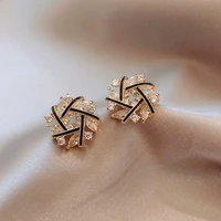 2021 new cross stud earrings female korean temperament web celebrity earrings drop flash irregular earrings