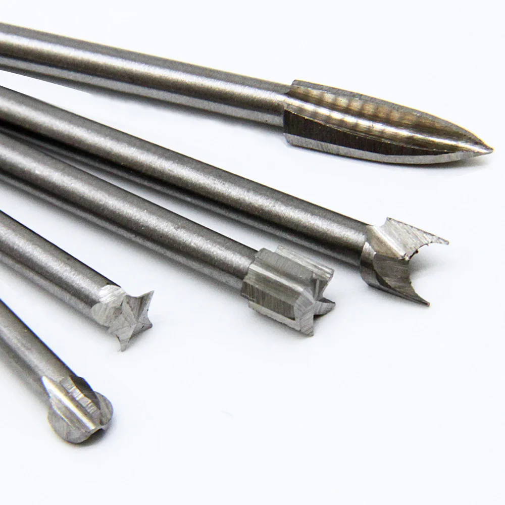 5 шт. 3 мм хвостовик фреза из быстрорежущей стали резцы набор гравировальных бит