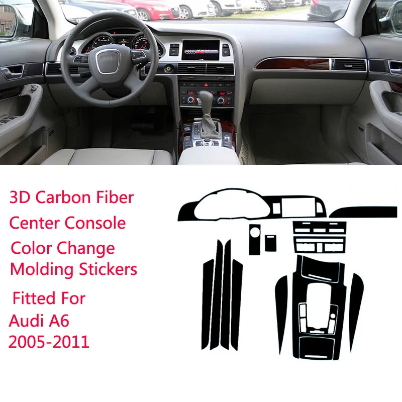 Новый 3D углеродное волокно интерьер автомобиля центральная консоль изменение