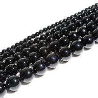fashion round 46810 mm black agate beads diy loose bead for jewelry making bracelet necklace