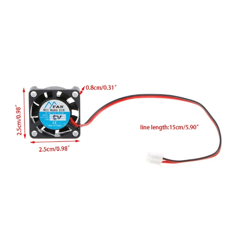 

25×25×7mm DC 5V 12V 2-Pin Cooler Brushless Chipset Heatsink Mini Cooling Fan 2507 W3JB