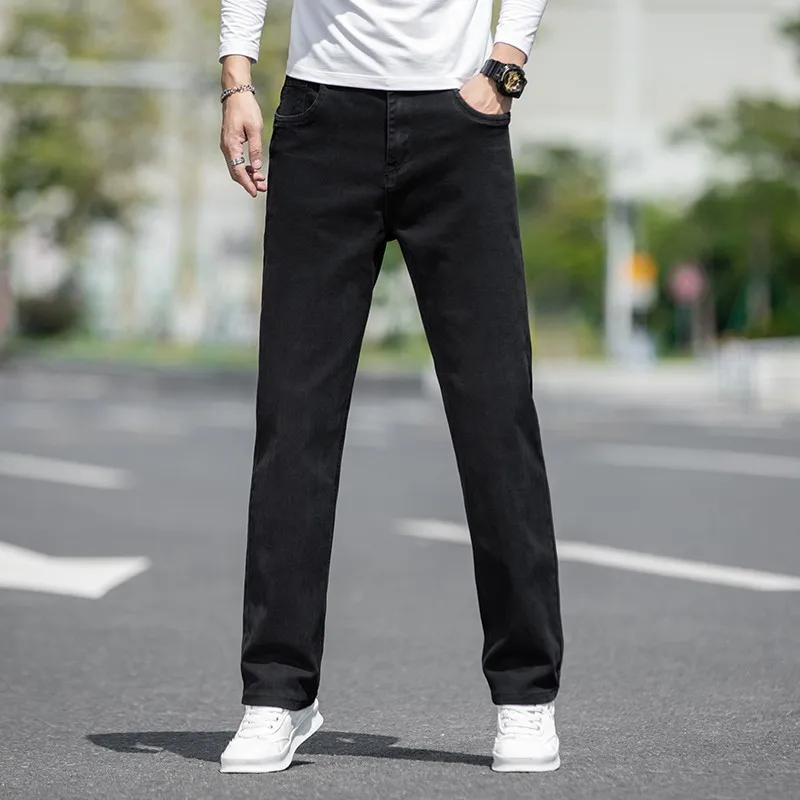 Новинка 2022 мужские черные джинсы деловая мода классический стиль эластичные