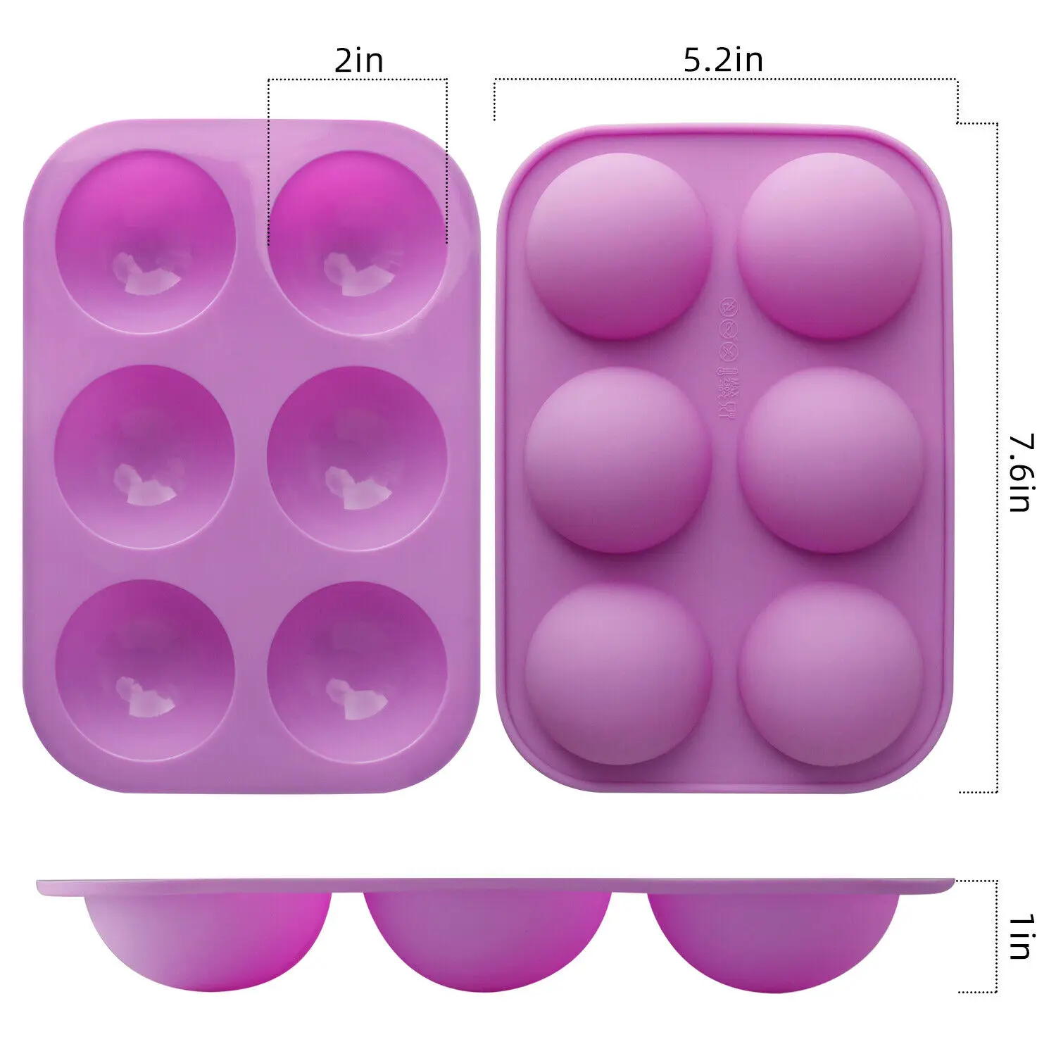 

Silicone Cake Mold 6-Cavity Semi Sphere Baking Mould DIY Ice Tray For Chocolate Jelly Incense Candle Soap Kitchen Accessories