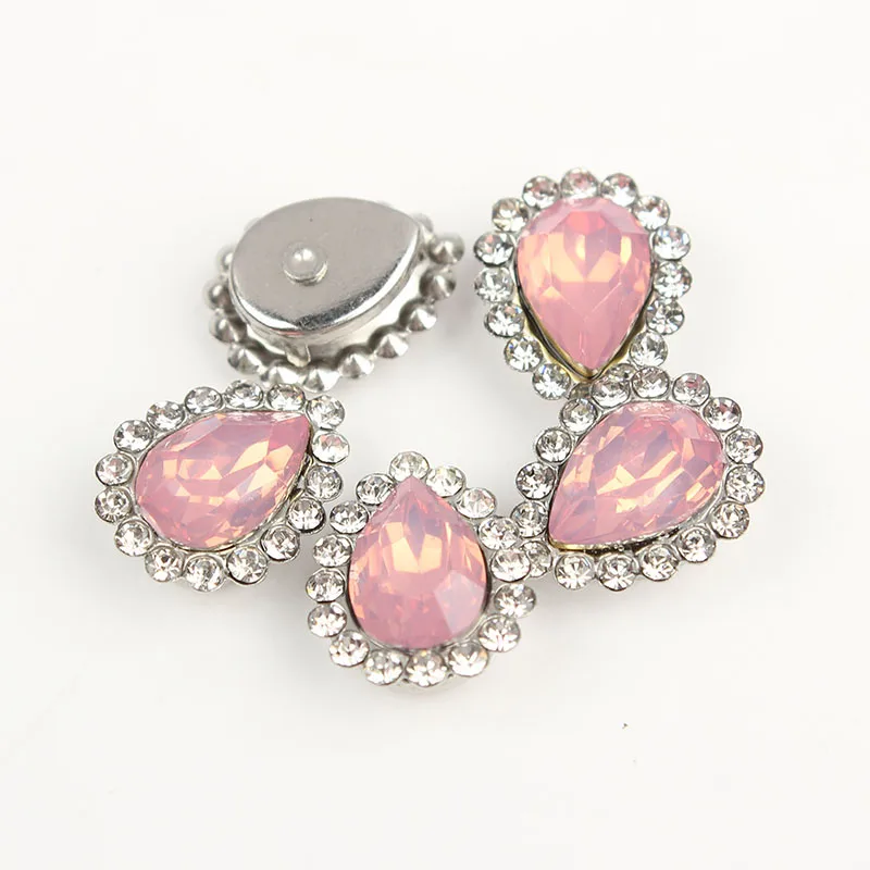 Lt pink Opal Silver Коготь чашки Стразы смешанные цвета сияющие кристаллы стеклянные камни отделка Золотая основа не горячей фиксации пришить стразы для одежды - Цвет: Lt pink Opal Silver