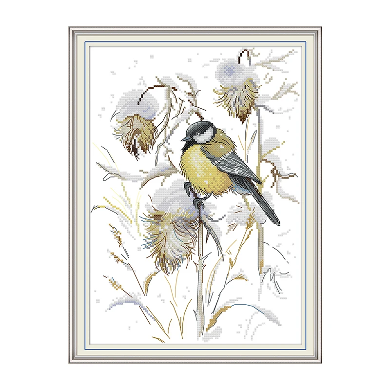 Набор для вышивки крестиком Птица на осень ручная работа 14CT 11CT Счетный с