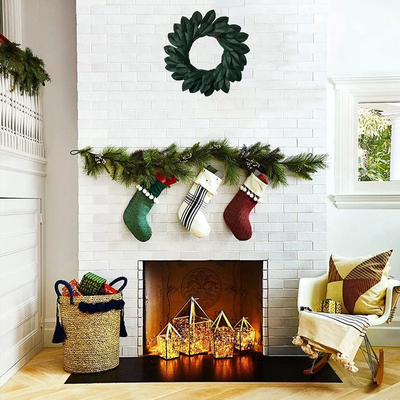 

Artificial Magnolia Leaves Wreath for Festival Celebration Front Door Wall Window Wedding Party Garden Home Decor