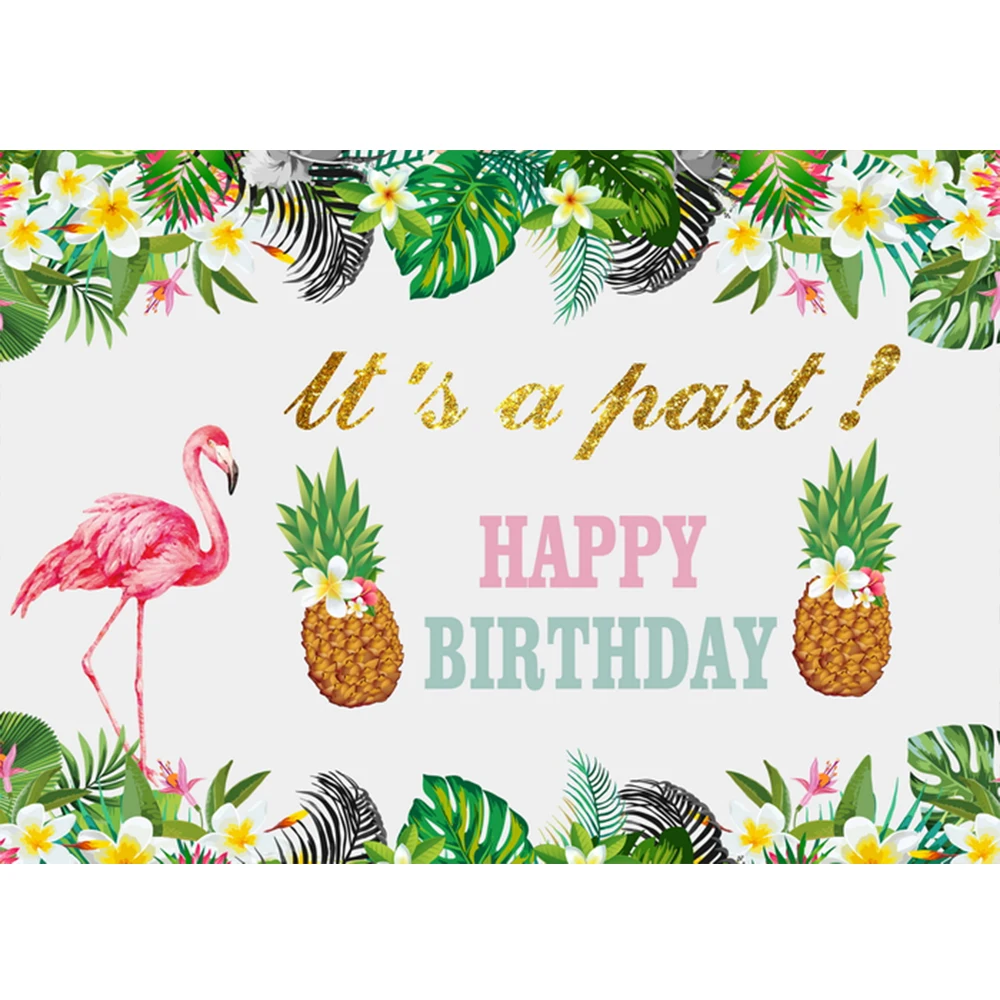 Fundo para o Bebê Backdrops para Fotografia Aniversário Fotophone Foto Tropical Flores Folhas Abacaxi Flamingo Criança