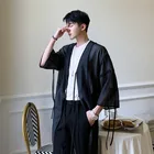 Тренчкот мужской полупрозрачный сетчатый, длинный кардиган в стиле панкготикахип-хоп, уличная японская одежда, одежда для сцены