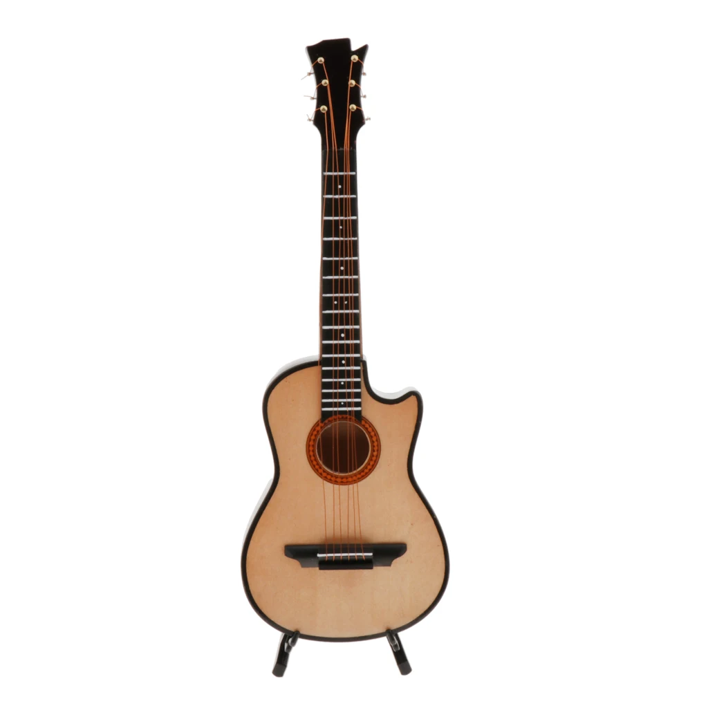 

1/4 Mini Electric/ Folk Guitar Model Music Accs for Kids Pretend Play Toys
