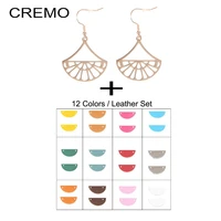 cremo luxe dangle earrings for women stainless steel jewelry soft reversible leather drop hoop earring boucle doreille femme