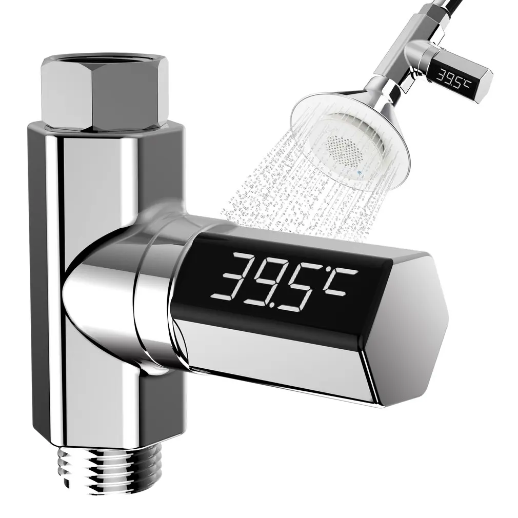 

LED Display Water Shower Thermometer Self-Generating Electricity Water Temperature Monitor Energy Smart Meter thermometer