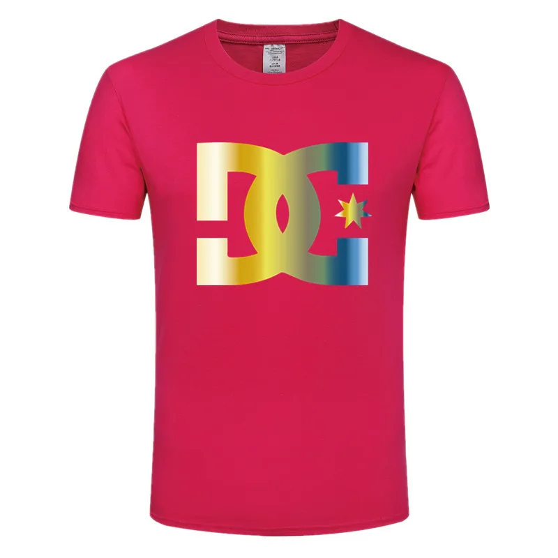 

New Men's Casual Print T Shirt, Creative Personality Loose Cotton Comfortable T Shirt High-End Brand DC Round Neck Short Sleeves