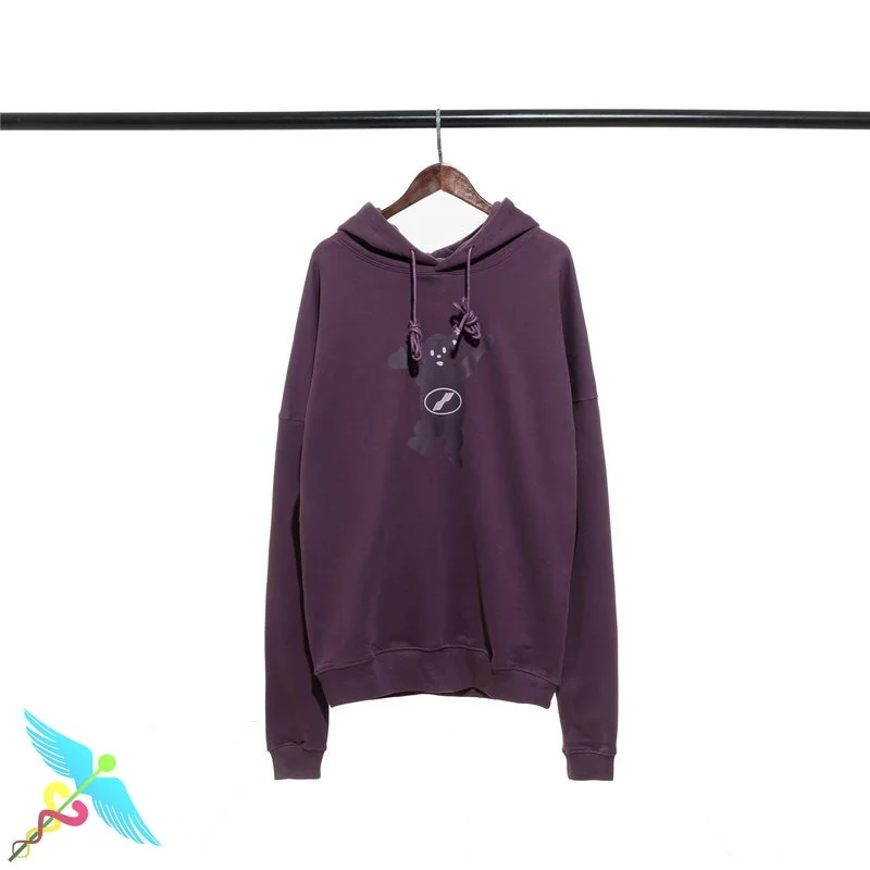 

WELLDONE Anime Hoodies Men Women Oversized Hoodie Fashion Teddy Bear Print High Quality Cotton Long Sleeve Hooded Sweatshirt