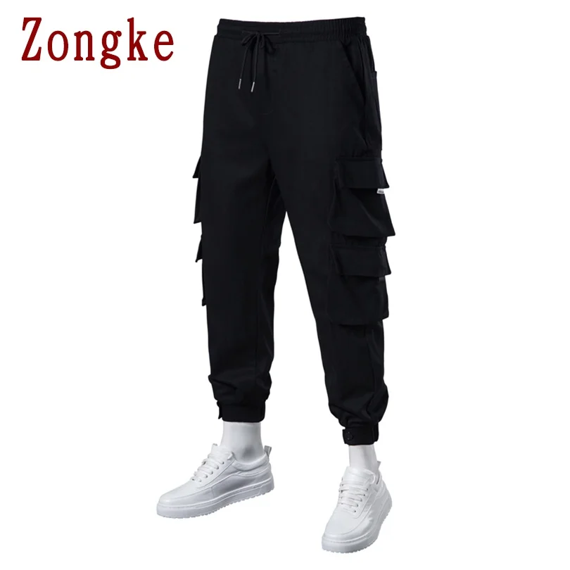 

Zongke Ankle-Length Men's Cargo Pants Harajuku Cargo Men Clothing Korean Style Cargo Pants Men Streetwear Trousers M-5XL 2021