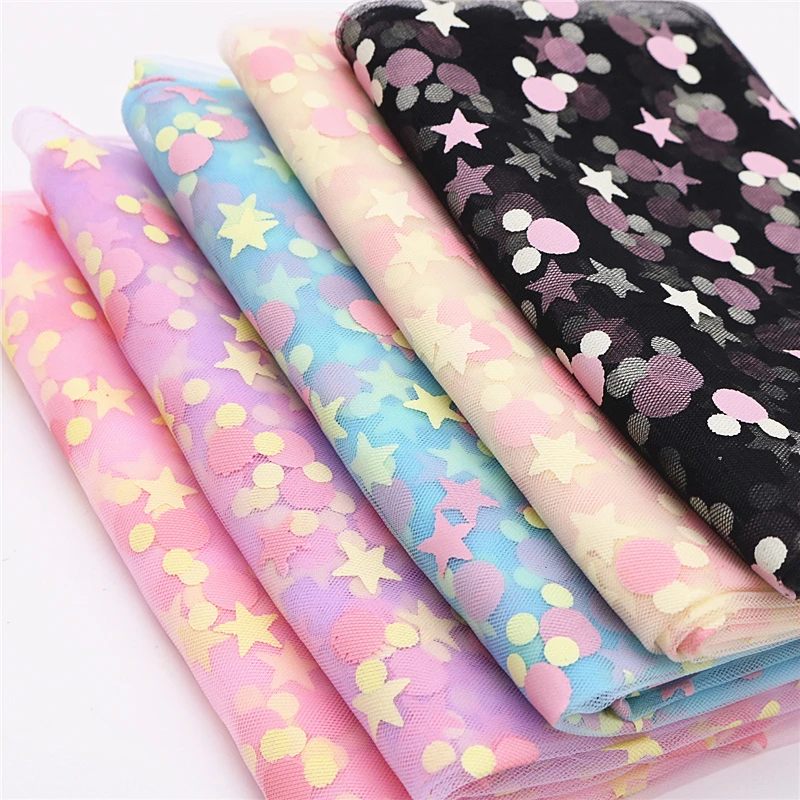 Тюль в горошек 100 см * 150 фатин для выпечки торта Топпер пачка бант с помпоном