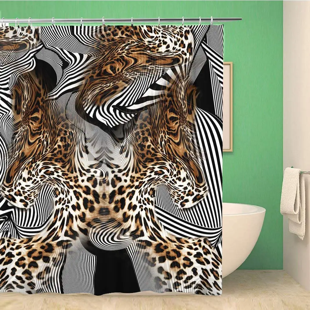 Занавески для ванной комнаты с животным леопардовым узором африканские Гепарды