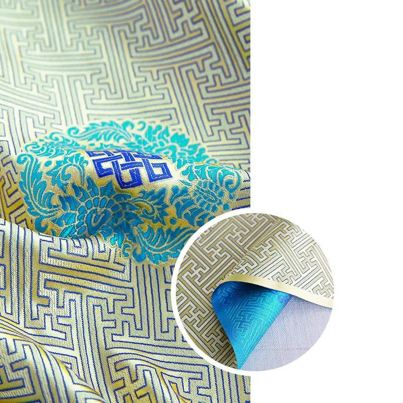 

Vintage striped brocade jacquard fabrics thin section patchwork sewing cheongsam bag DIY satin clothing material