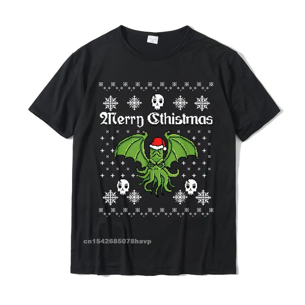 Merry Cthistmas Cthulhu Ugly Christmas Sweater Shirt Tops Tees Cute Casual Cotton Men T Shirt Casual