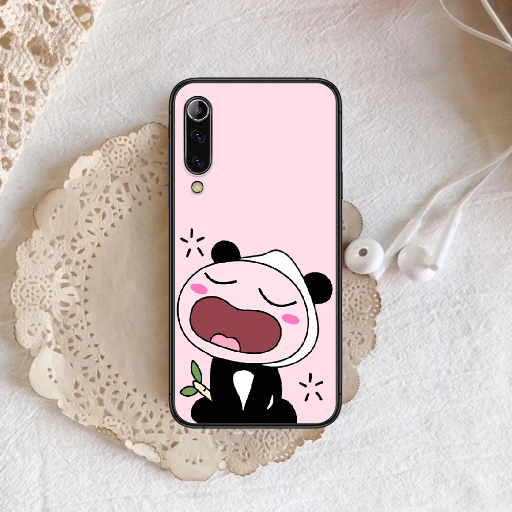 

Cartoon cute pink peach Phone case For Xiaomi Mi note 10 A3 9 MAX 3 A2 8 9 Lite Pro ultra black Back Fashion Coque Soft Cell Tpu