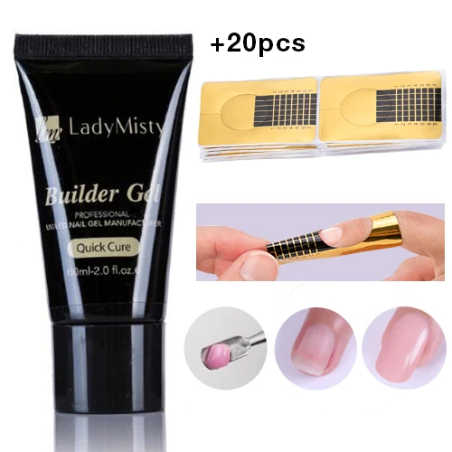 Clear Pink Ladymisty 60 мл полигель для ногтей быстрое наращивание ногтей кристаллический желе полигель для ногтей УФ светодиодный Твердый акриловый строительный гель для ногтей - Цвет: Clear Pink