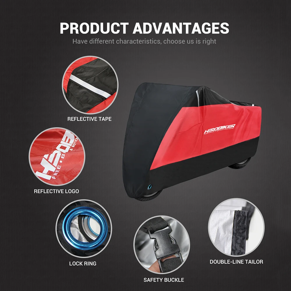 Водонепроницаемый чехол HEROBIKER для мотоцикла скутера с защитой от УФ лучей