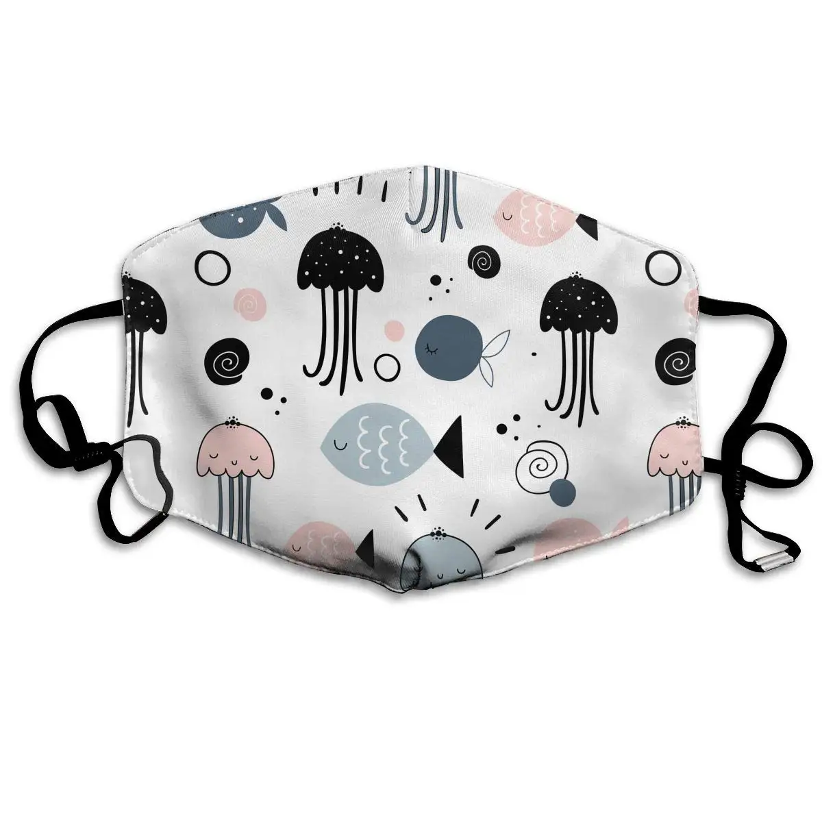 

Jellyfish Shells And Fish Washable Reusable Mask, Cotton Anti Dust Half Face Mouth Mask For Kids Teens Men Women With