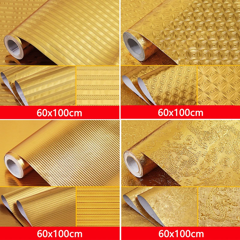 

1 Roll Sticker Supplies Aluminum Foil Self Stick Waterproof Oil-proof PVC Tile