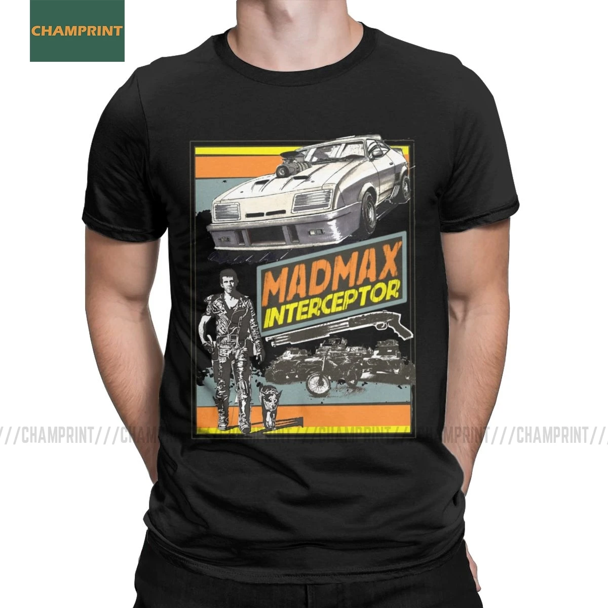 تي شيرت رجالي Mad Max V8 Interceptor ، قميص قصير الأكمام من القطن الخالص ، فيلم Fury Road ، Warrior ، Tom ، Hardy ، سيارات