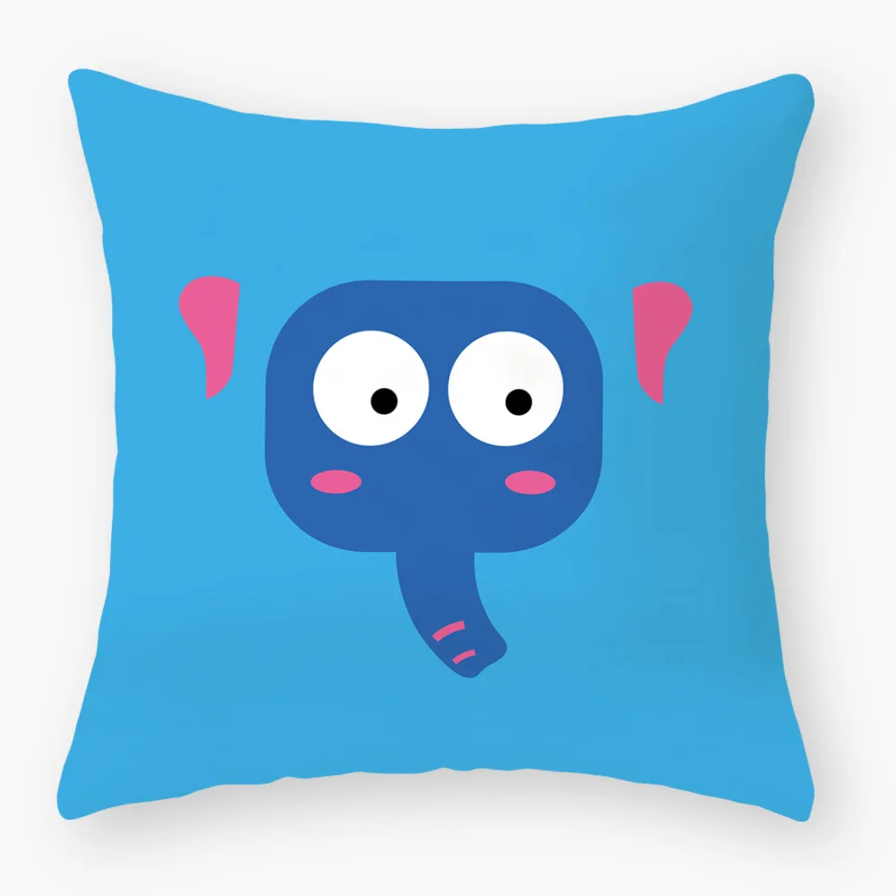 Креативная и интересная наволочка с принтом головы животных желтая зеленая